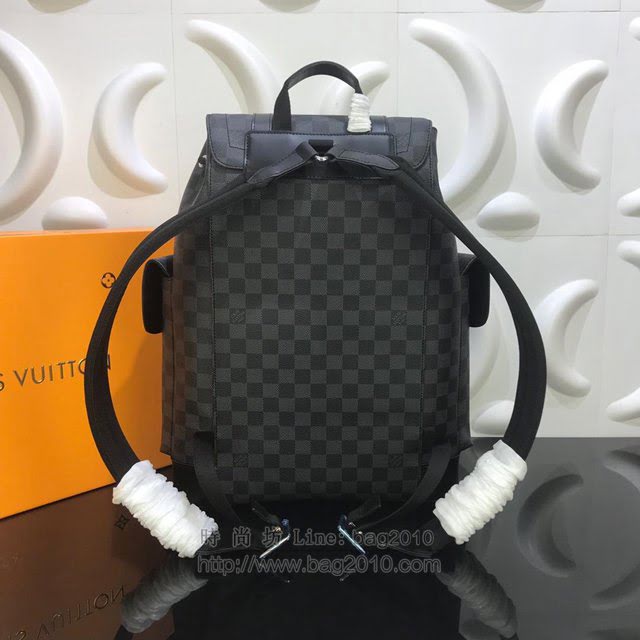 LV男包 N41379 路易威登Christopher 小號雙肩包 LV棋盤格背包 LV男士雙肩包  ydh3029
